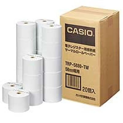 CASIO TRP-5880-TW 電子レジスター用感熱紙 サーマルロールペーパー 紙幅58mm 20個入