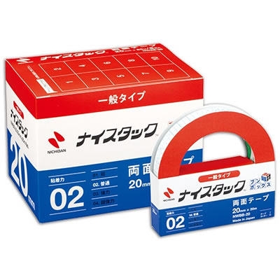 ニチバン NWBB-20 ナイスタック 再生紙両面テープ ブンボックス 大巻 20mm×20m
