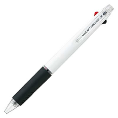 三菱鉛筆 SXE340005.1 3色ボールペン ジェットストリーム 0.5mm 白