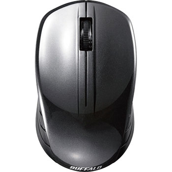 バッファロー BSMBW107BK 無線 BlueLED 3ボタン スタンダードマウス ブラック (245-3569)