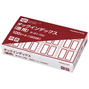 コクヨ タ-21-10R タックインデックス 紙ラベル 徳用 中 23×29mm 赤枠