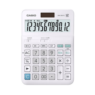 CASIO DW-200TC-N W税計算対応電卓 12桁