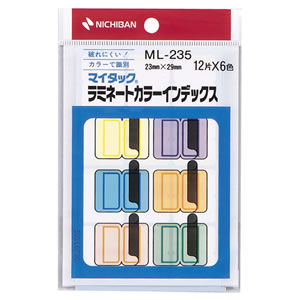 ニチバン ML-235 マイタック ラミネートカラーインデックス 保護フィルム付 中 23×29mm 6色