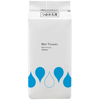 TWT-100P ウエットティッシュ ボトル詰替 1パック(100枚) (068-9689)