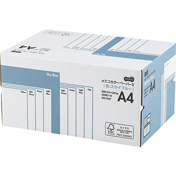 AECSBA4-BX αエコカラーペーパーII A4 スカイブルー 業務用パック 汎用品