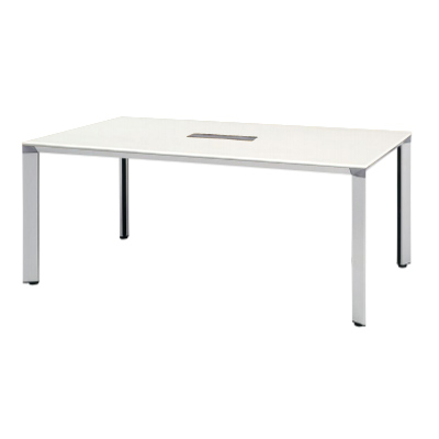 会議用テーブル 幅1800mm 配線ボックス付 天板：ホワイト