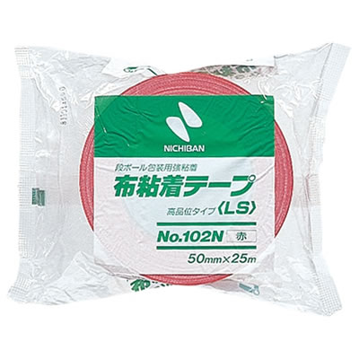 ニチバン 102N1-50 布粘着テープ 50mm×25m 赤