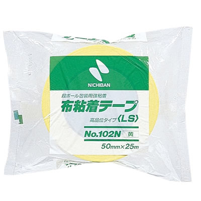 ニチバン 102N2-50 布粘着テープ 50mm×25m 黄