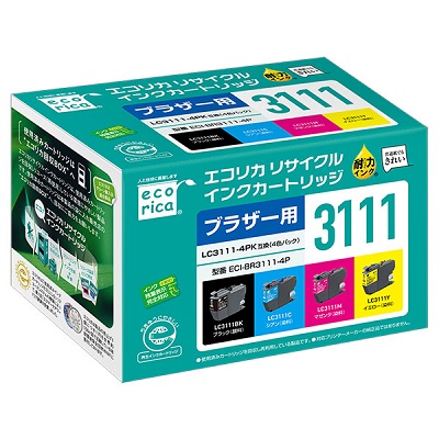 エコリカ ECI-BR3111-4P リサイクルインク 4色パック