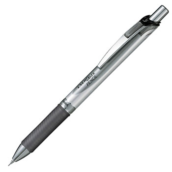 ペンテル PL75-A エナージェルシャープペンシル 0.5mm 軸色：シルバー/ブラック