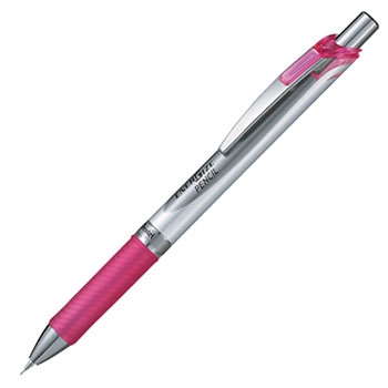 ペンテル PL75-P エナージェルシャープペンシル 0.5mm 軸色：シルバー/ピンク