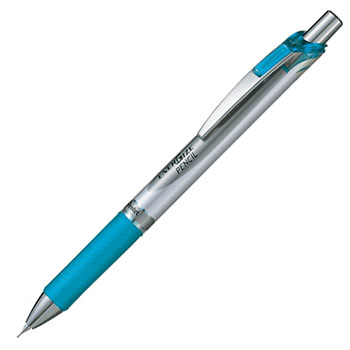 ペンテル PL75-S エナージェルシャープペンシル 0.5mm 軸色:シルバー/スカイブルー