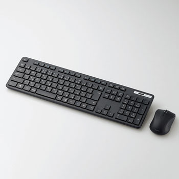 ELECOM TK-FDM110MBK 無線キーボード&マウス/メンブレン式/フルサイズ/薄型/ブラック