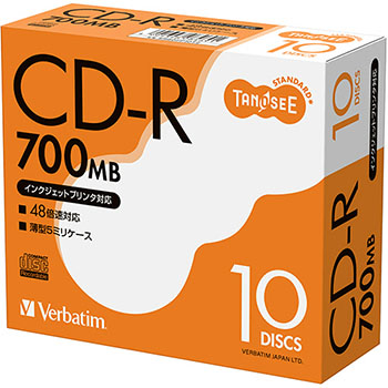 Verbatim SR80FP10T2 データ用CD-R 700MB 48倍速 スリムケース