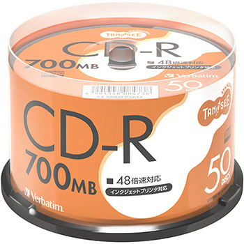 Verbatim SR80FP50T2 データ用CD-R 700MB 48倍速 スピンドルケース