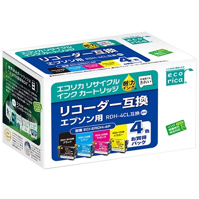 エコリカ ECI-ERDH-4P インクカートリッジ 4色パック