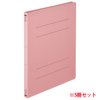 OPF-A4W-P フラットファイル(再生PP) A4タテ セミワイド 背幅18mm ピンク 5冊パック 汎用品