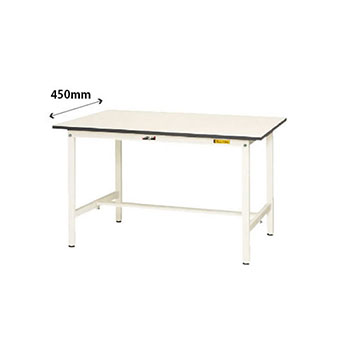 ワークテーブル150 固定式 幅1200 奥行450 低圧メラミン化粧板 ホワイト