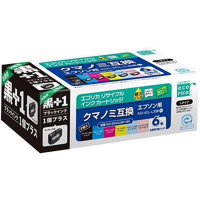 エコリカ ECI-EKUIL6P+BK リサイクルインククマノミ 増量7本BOX