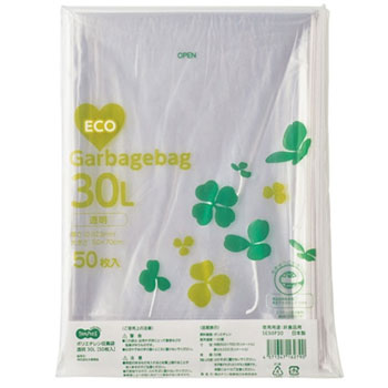 SE50P30 ポリエチレン収集袋 透明 30L 汎用品