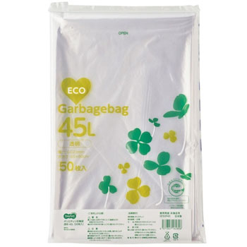 SE50P45 ポリエチレン収集袋 透明 45L 1パック(50枚) 汎用品