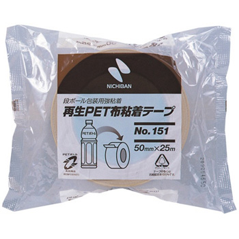 ニチバン 151-50 再生PET布粘着テープ No.151 50mm×25m 黄土
