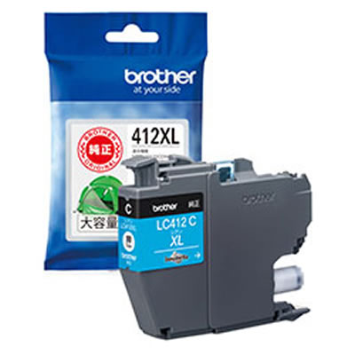 BROTHER LC412XLC インクカートリッジ 大容量タイプ(シアン)