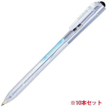 TSH-A07MWBK ノック式油性ボールペン 抗菌 軸色ミルキーホワイト 0.7mm 黒 汎用品