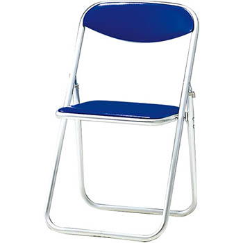 折りたたみアルミパイプ椅子 軽量フレーム アルマイト塗装 ブルー