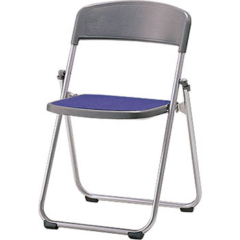 折りたたみアルミパイプ椅子 背：樹脂 座：布張り ブルー
