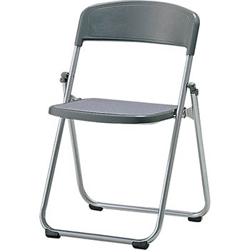 折りたたみアルミパイプ椅子 背：樹脂 座：布張り グレー