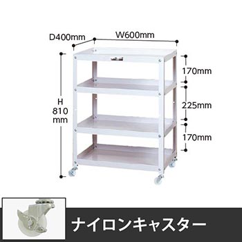 コンビニワゴン 4段オープンタイプ 幅600 ナイロン車