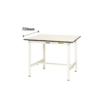 ワークテーブル150 固定式 幅900 奥行750 低圧メラミン化粧板 ホワイト