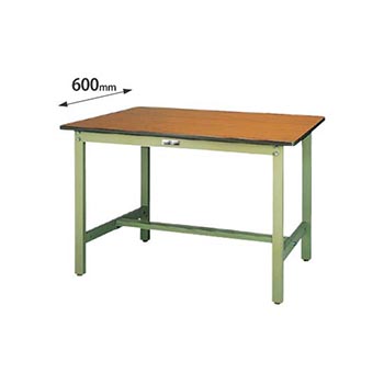 ワークテーブル300 固定式 幅1200 奥行600 木目ポリエステル天板 グリーン