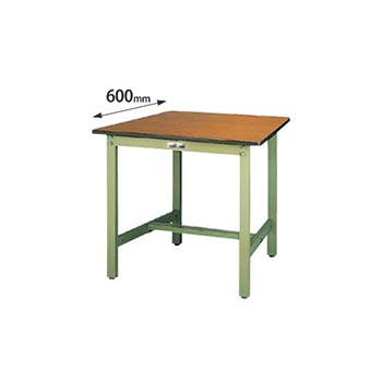 ワークテーブル300 固定式 幅900 奥行600 木目ポリエステル天板 グリーン