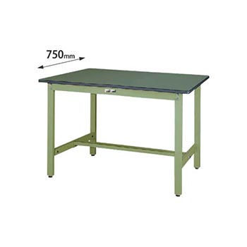 ワークテーブル300 固定式 幅1200 奥行750 塩ビシート天板 グリーン
