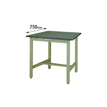 ワークテーブル300 固定式 幅900 奥行750 塩ビシート天板 グリーン