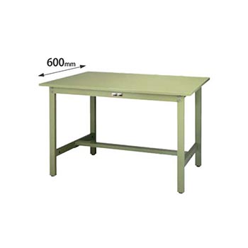 ワークテーブル300 固定式 幅1200 奥行600 スチール天板 グリーン