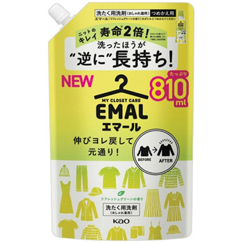 花王 420930 エマール リフレッシュグリーンの香り つめかえ用 810ml