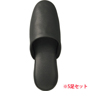 TA010L-BK PVCスリッパ 前とじ Lサイズ ブラック 1セット(5足) 汎用品
