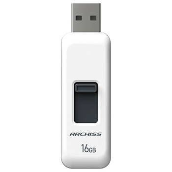 アーキス AS-016GU2-PSW USB2.0 スライド式フラッシュメモリ 16GB ホワイト