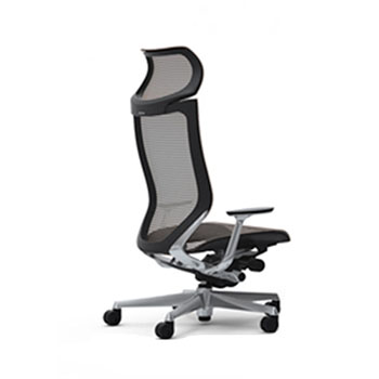 アトラス EXハイバックランバー付 座メッシュ Mグレー ポリッシュフレーム BKボディ
