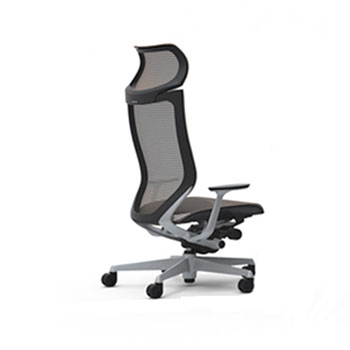 アトラス EXハイバックランバー付 座メッシュ Mグレー シルバーフレーム BKボディ