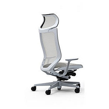 アトラス EXハイバックランバー付 座メッシュ Lグレー シルバーフレーム WHボディ