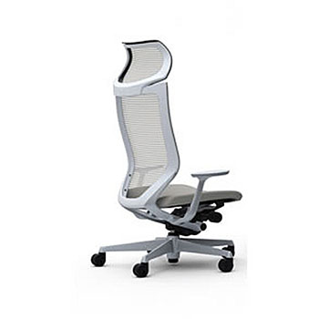 CP21DE-FPC3 アトラス EXハイバックランバー付 座クッション Lグレー シルバーフレーム WHボディ