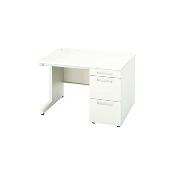片袖デスク 幅1100×奥行800mm 本体：ホワイト 天板：ホワイト
