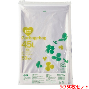 SE50P45 ポリエチレン収集袋 透明 45L 汎用品