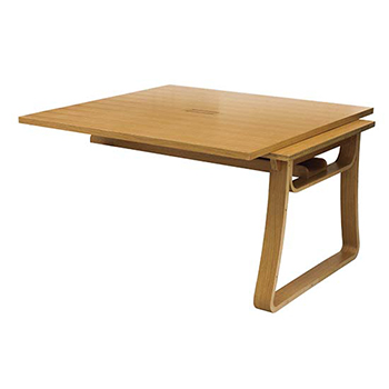 木製ワークデスク 増連用 幅1200×奥行1200 ホワイトオーク