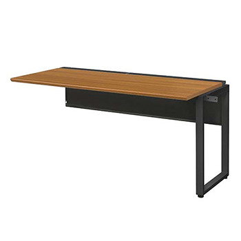 ワークデスク増連 幅1400×奥行700 ブラックフレーム 天板ミディアムウォールナット