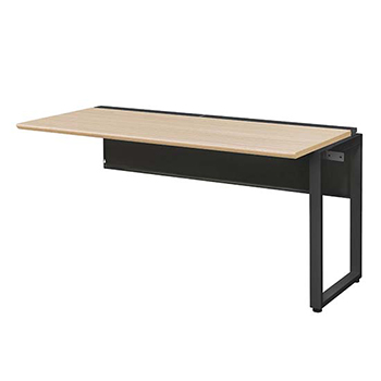 ワークデスク増連 幅1400×奥行700 ブラックフレーム 天板サンドオーク
